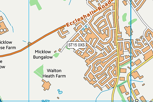 ST15 0XS map - OS VectorMap District (Ordnance Survey)