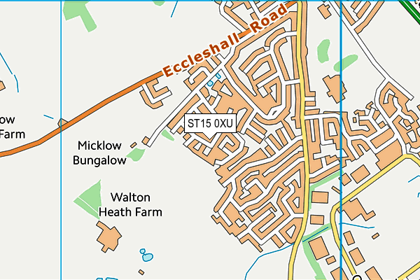 ST15 0XU map - OS VectorMap District (Ordnance Survey) ST15 0XU map - OS VectorMap District (Ordnance Survey)