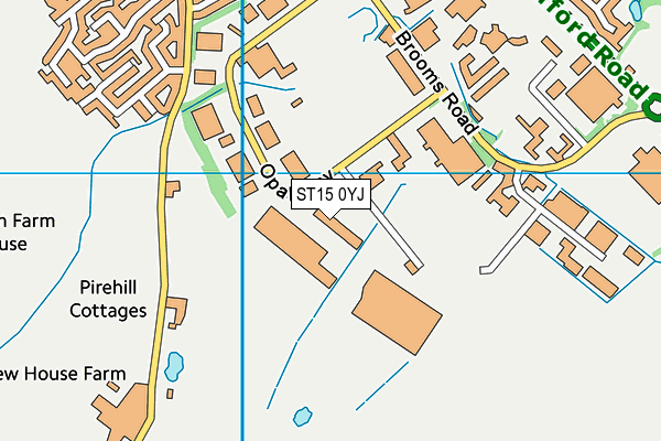 ST15 0YJ map - OS VectorMap District (Ordnance Survey) ST15 0YJ map - OS VectorMap District (Ordnance Survey)