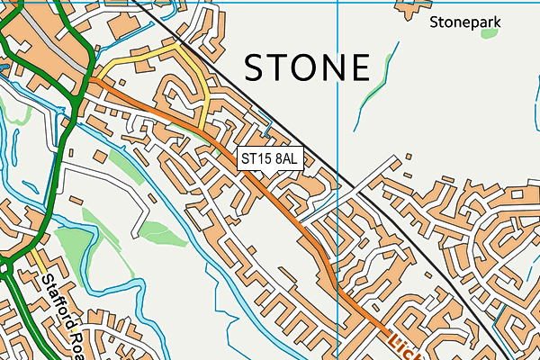 ST15 8AL map - OS VectorMap District (Ordnance Survey)
