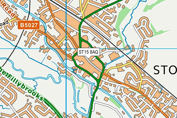 ST15 8AQ map - OS VectorMap District (Ordnance Survey) ST15 8AQ map - OS VectorMap District (Ordnance Survey)