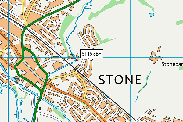 ST15 8BH map - OS VectorMap District (Ordnance Survey)