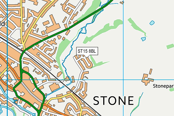 ST15 8BL map - OS VectorMap District (Ordnance Survey) ST15 8BL map - OS VectorMap District (Ordnance Survey)