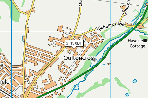 ST15 8DT map - OS VectorMap District (Ordnance Survey) ST15 8DT map - OS VectorMap District (Ordnance Survey)