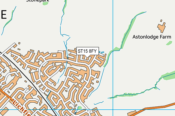 ST15 8FY map - OS VectorMap District (Ordnance Survey) ST15 8FY map - OS VectorMap District (Ordnance Survey)