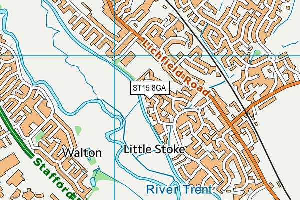 ST15 8GA map - OS VectorMap District (Ordnance Survey)
