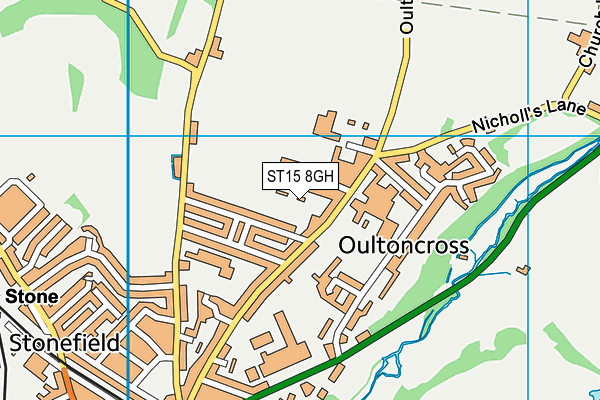 ST15 8GH map - OS VectorMap District (Ordnance Survey) ST15 8GH map - OS VectorMap District (Ordnance Survey)
