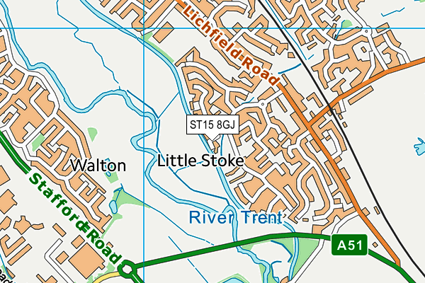 ST15 8GJ map - OS VectorMap District (Ordnance Survey)