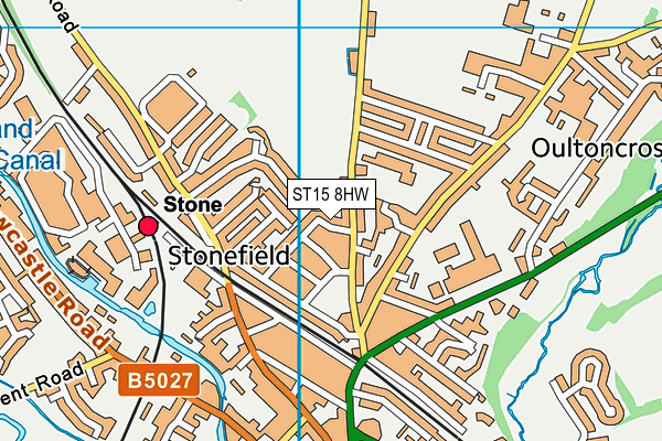 ST15 8HW map - OS VectorMap District (Ordnance Survey) ST15 8HW map - OS VectorMap District (Ordnance Survey)