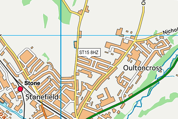 ST15 8HZ map - OS VectorMap District (Ordnance Survey) ST15 8HZ map - OS VectorMap District (Ordnance Survey)
