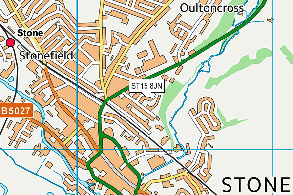 ST15 8JN map - OS VectorMap District (Ordnance Survey) ST15 8JN map - OS VectorMap District (Ordnance Survey)