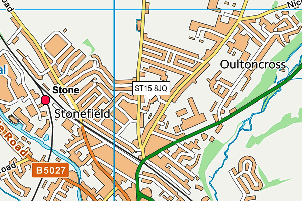 ST15 8JQ map - OS VectorMap District (Ordnance Survey) ST15 8JQ map - OS VectorMap District (Ordnance Survey)