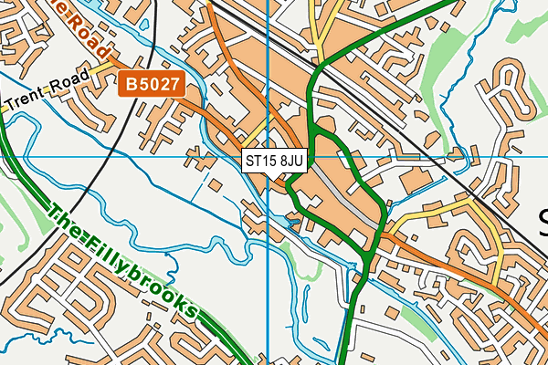 ST15 8JU map - OS VectorMap District (Ordnance Survey) ST15 8JU map - OS VectorMap District (Ordnance Survey)