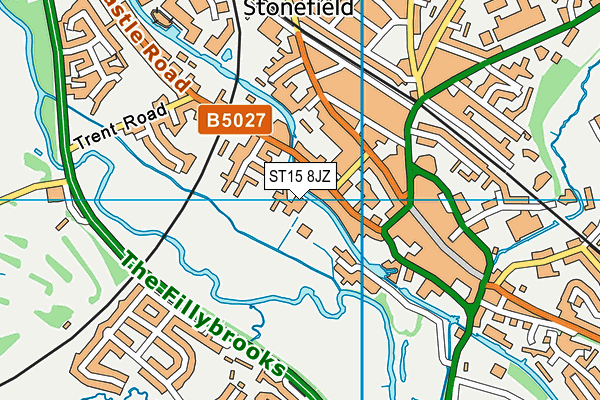 ST15 8JZ map - OS VectorMap District (Ordnance Survey) ST15 8JZ map - OS VectorMap District (Ordnance Survey)