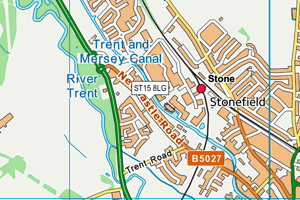 ST15 8LG map - OS VectorMap District (Ordnance Survey) ST15 8LG map - OS VectorMap District (Ordnance Survey)