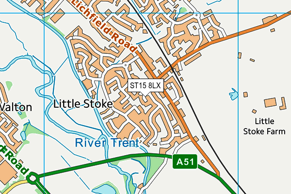 ST15 8LX map - OS VectorMap District (Ordnance Survey) ST15 8LX map - OS VectorMap District (Ordnance Survey)