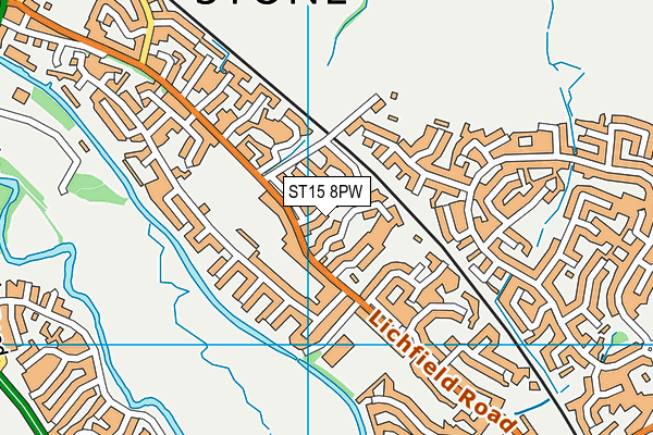 ST15 8PW map - OS VectorMap District (Ordnance Survey) ST15 8PW map - OS VectorMap District (Ordnance Survey)