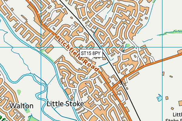 ST15 8PY map - OS VectorMap District (Ordnance Survey) ST15 8PY map - OS VectorMap District (Ordnance Survey)