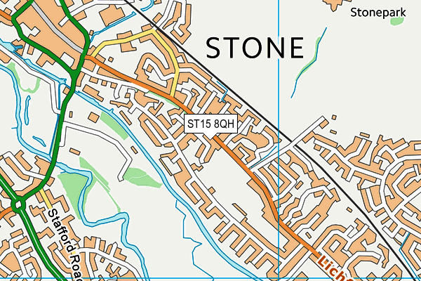 ST15 8QH map - OS VectorMap District (Ordnance Survey) ST15 8QH map - OS VectorMap District (Ordnance Survey)
