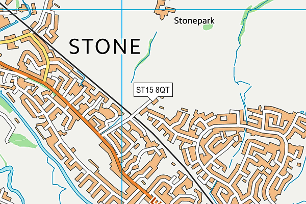 ST15 8QT map - OS VectorMap District (Ordnance Survey) ST15 8QT map - OS VectorMap District (Ordnance Survey)