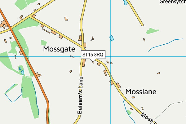 ST15 8RQ map - OS VectorMap District (Ordnance Survey) ST15 8RQ map - OS VectorMap District (Ordnance Survey)