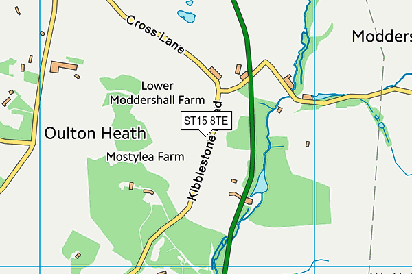 ST15 8TE map - OS VectorMap District (Ordnance Survey) ST15 8TE map - OS VectorMap District (Ordnance Survey)