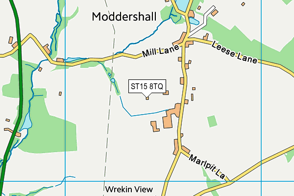 ST15 8TQ map - OS VectorMap District (Ordnance Survey) ST15 8TQ map - OS VectorMap District (Ordnance Survey)