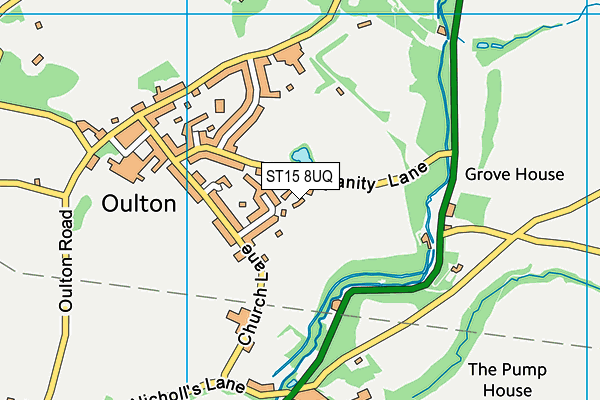 ST15 8UQ map - OS VectorMap District (Ordnance Survey) ST15 8UQ map - OS VectorMap District (Ordnance Survey)
