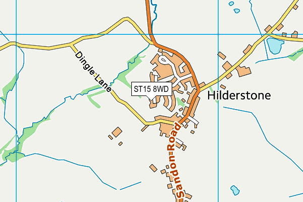 ST15 8WD map - OS VectorMap District (Ordnance Survey)