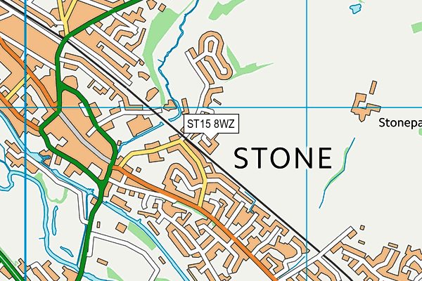 ST15 8WZ map - OS VectorMap District (Ordnance Survey) ST15 8WZ map - OS VectorMap District (Ordnance Survey)