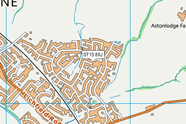 ST15 8XJ map - OS VectorMap District (Ordnance Survey) ST15 8XJ map - OS VectorMap District (Ordnance Survey)