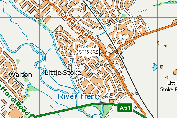 ST15 8XZ map - OS VectorMap District (Ordnance Survey)