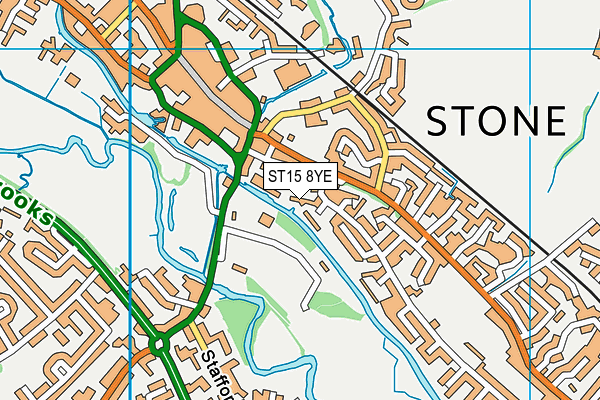 ST15 8YE map - OS VectorMap District (Ordnance Survey) ST15 8YE map - OS VectorMap District (Ordnance Survey)