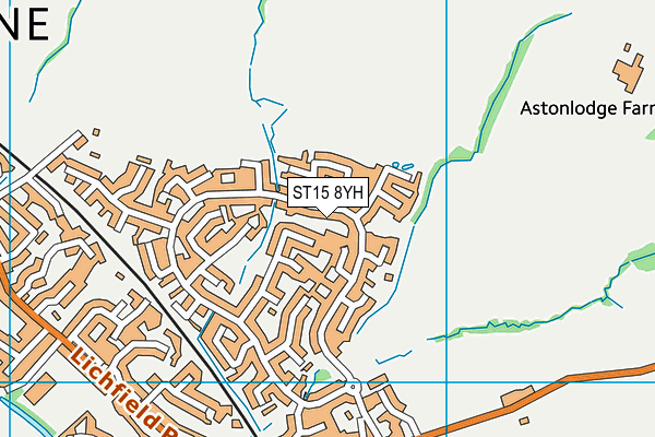 ST15 8YH map - OS VectorMap District (Ordnance Survey) ST15 8YH map - OS VectorMap District (Ordnance Survey)
