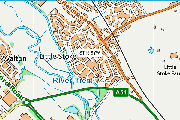 ST15 8YW map - OS VectorMap District (Ordnance Survey)