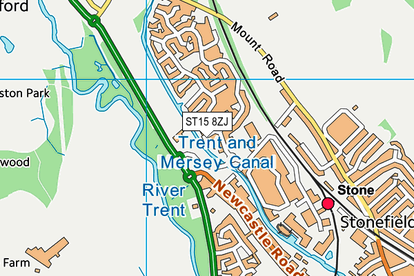 ST15 8ZJ map - OS VectorMap District (Ordnance Survey) ST15 8ZJ map - OS VectorMap District (Ordnance Survey)
