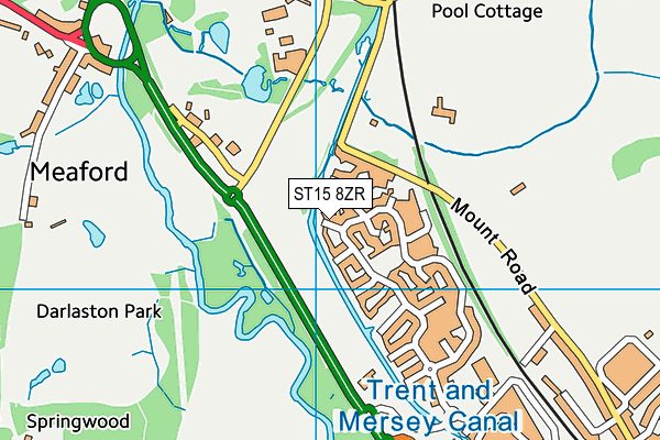 ST15 8ZR map - OS VectorMap District (Ordnance Survey) ST15 8ZR map - OS VectorMap District (Ordnance Survey)