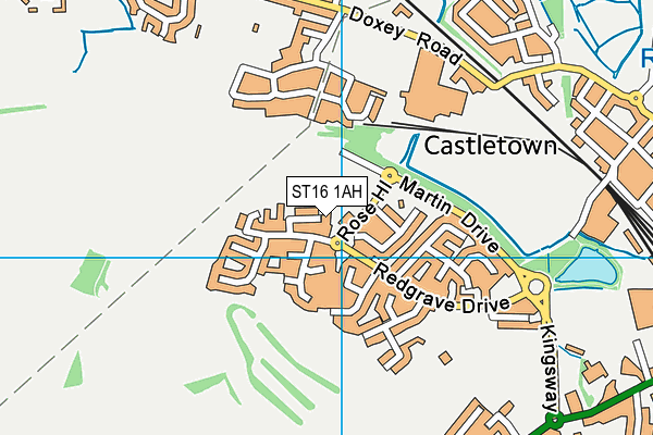 ST16 1AH map - OS VectorMap District (Ordnance Survey) ST16 1AH map - OS VectorMap District (Ordnance Survey)