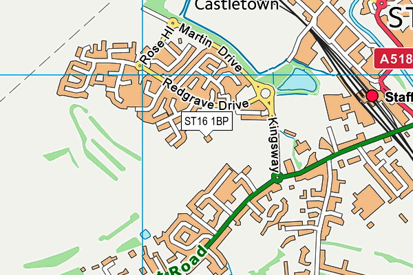 ST16 1BP map - OS VectorMap District (Ordnance Survey) ST16 1BP map - OS VectorMap District (Ordnance Survey)
