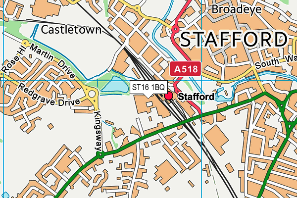 ST16 1BQ map - OS VectorMap District (Ordnance Survey) ST16 1BQ map - OS VectorMap District (Ordnance Survey)