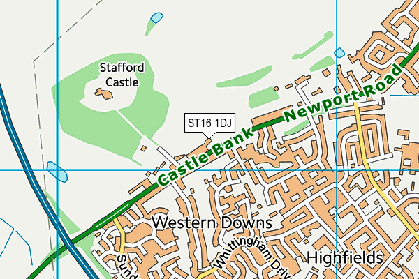 ST16 1DJ map - OS VectorMap District (Ordnance Survey) ST16 1DJ map - OS VectorMap District (Ordnance Survey)