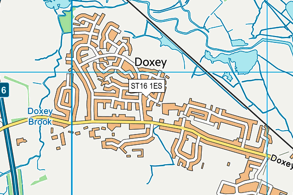 ST16 1ES map - OS VectorMap District (Ordnance Survey) ST16 1ES map - OS VectorMap District (Ordnance Survey)