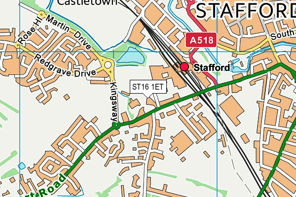ST16 1ET map - OS VectorMap District (Ordnance Survey) ST16 1ET map - OS VectorMap District (Ordnance Survey)