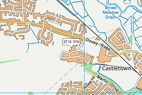 ST16 1FN map - OS VectorMap District (Ordnance Survey)