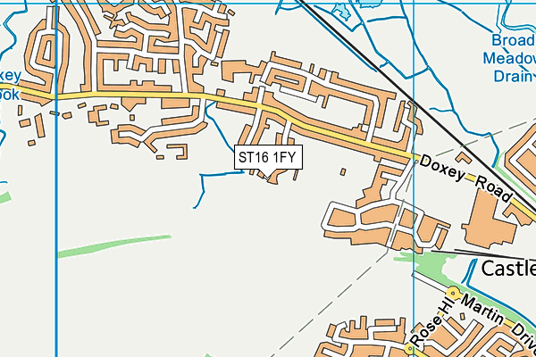 ST16 1FY map - OS VectorMap District (Ordnance Survey) ST16 1FY map - OS VectorMap District (Ordnance Survey)