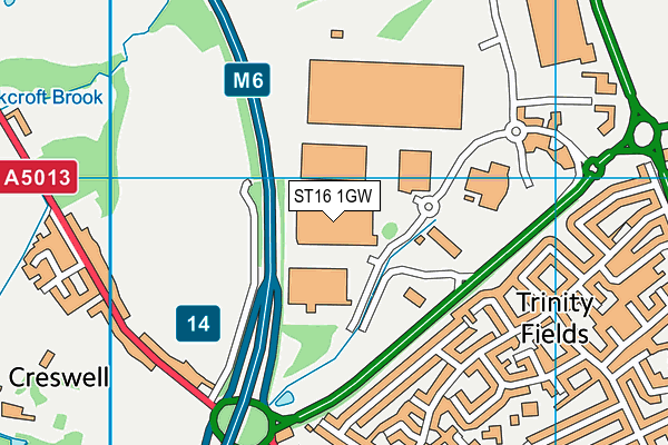 ST16 1GW map - OS VectorMap District (Ordnance Survey) ST16 1GW map - OS VectorMap District (Ordnance Survey)