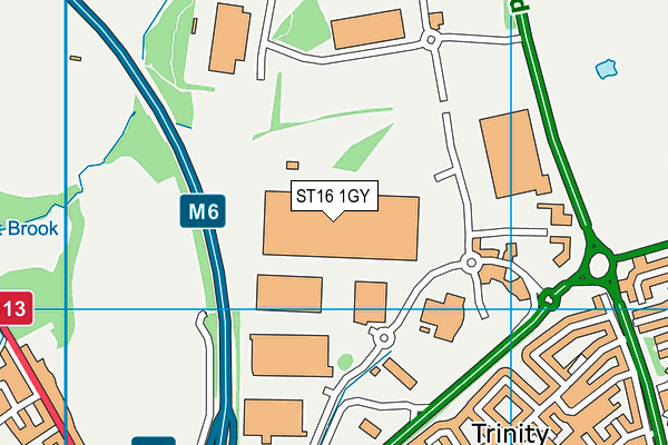 ST16 1GY map - OS VectorMap District (Ordnance Survey) ST16 1GY map - OS VectorMap District (Ordnance Survey)