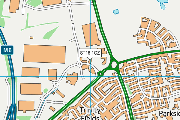 ST16 1GZ map - OS VectorMap District (Ordnance Survey) ST16 1GZ map - OS VectorMap District (Ordnance Survey)