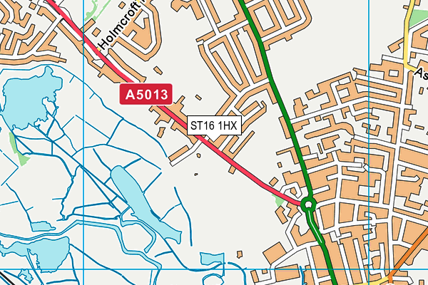 ST16 1HX map - OS VectorMap District (Ordnance Survey) ST16 1HX map - OS VectorMap District (Ordnance Survey)