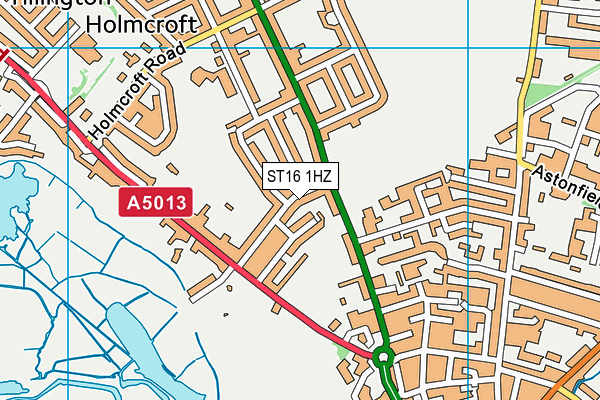 ST16 1HZ map - OS VectorMap District (Ordnance Survey)